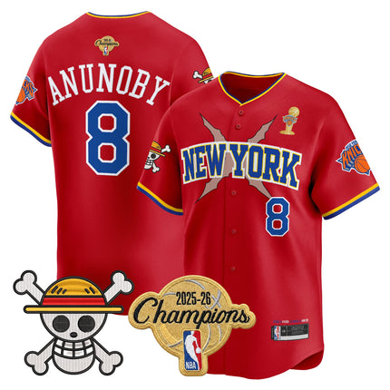 Men's New York Knicks 2026 Champions Patch x One Piece Vapor Baseball Jersey - All Stitched