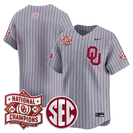 Men's Oklahoma Sooners 2026 National Champions Patch Vapor Premier Limited Jersey - All Stitched