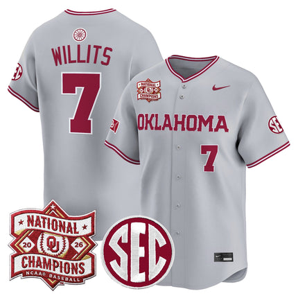 Men's Oklahoma Sooners 2026 National Champions Patch Vapor Premier Limited Jersey - All Stitched