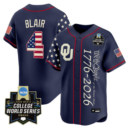Men's Oklahoma Sooners 2026 World Series "America 250 Edition" Vapor Premier Limited Jersey V2 - All Stitched