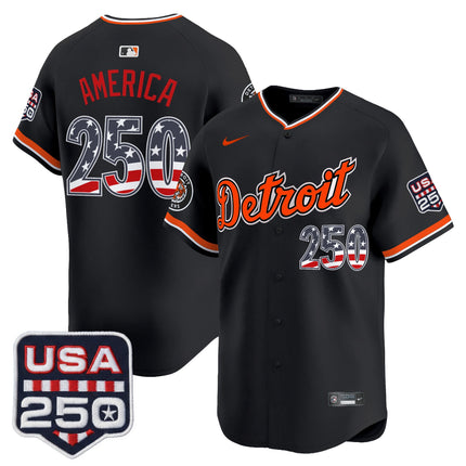 Men's Detroit Tigers USA 250 Fourth of July Vapor Premier Limited Jersey - All Stitched