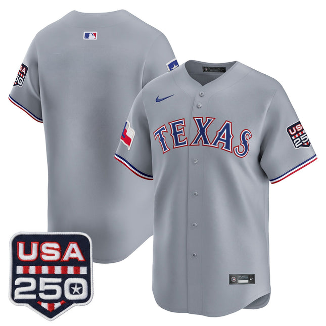 Men's Texas Rangers USA 250 Fourth of July Vapor Premier Limited Jersey - All Stitched