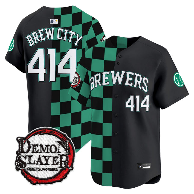 Milwaukee Brewers x Demon Slayer Vapor Premier Limited Jersey - Stitched