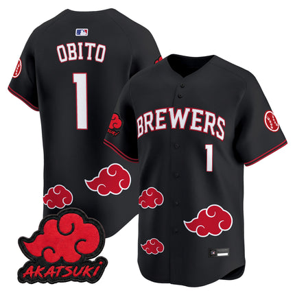 Milwaukee Brewers x Naruto Akatsuki Edition Vapor Premier Limited Jersey - Stitched