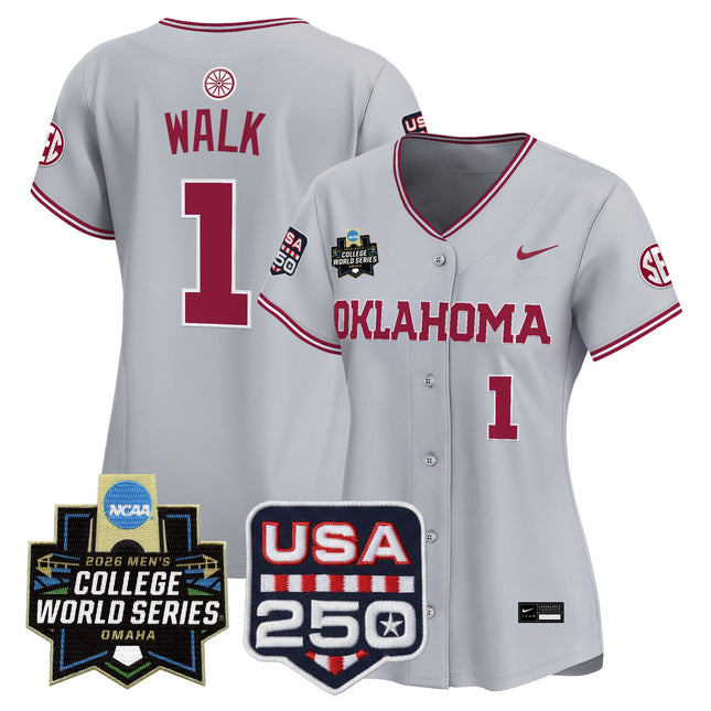 Women's Oklahoma Sooners 2026 World Series Vapor Premier Limited Jersey - 250 America Patch - All Stitched