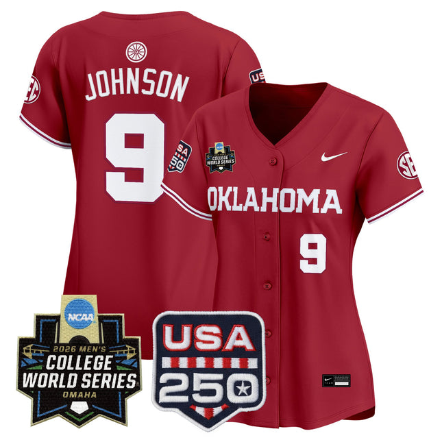 Women's Oklahoma Sooners 2026 World Series Vapor Premier Limited Jersey - 250 America Patch - All Stitched