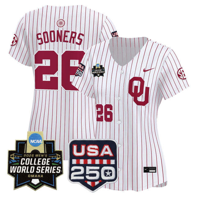 Women's Oklahoma Sooners 2026 World Series Vapor Premier Limited Jersey - 250 America Patch - All Stitched