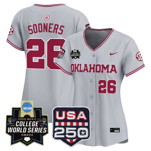 Women's Oklahoma Sooners 2026 World Series Vapor Premier Limited Jersey - 250 America Patch - All Stitched