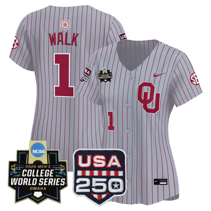 Women's Oklahoma Sooners 2026 World Series Vapor Premier Limited Jersey - 250 America Patch - All Stitched