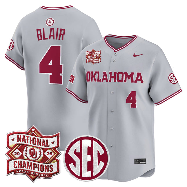 Men's Oklahoma Sooners 2026 National Champions Patch Vapor Premier Limited Jersey V2 - All Stitched