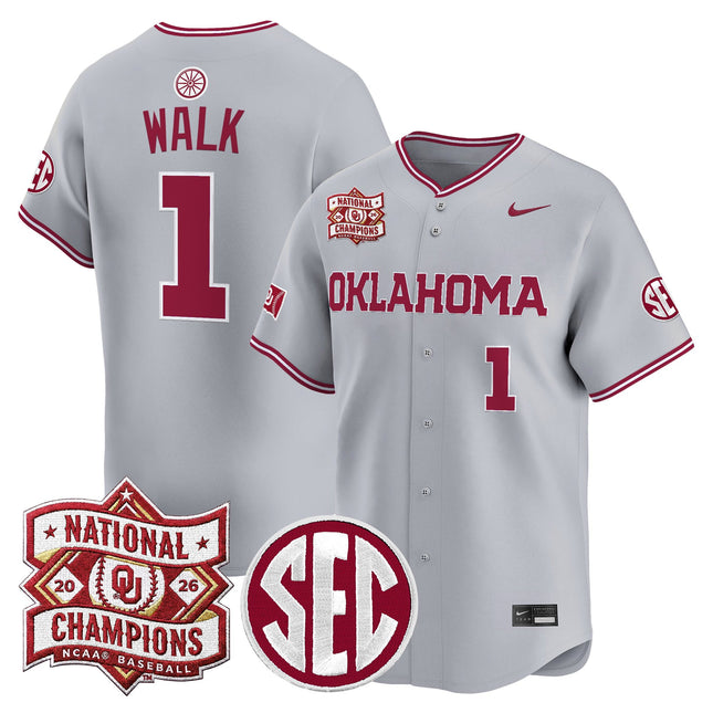 Men's Oklahoma Sooners 2026 National Champions Patch Vapor Premier Limited Jersey V2 - All Stitched