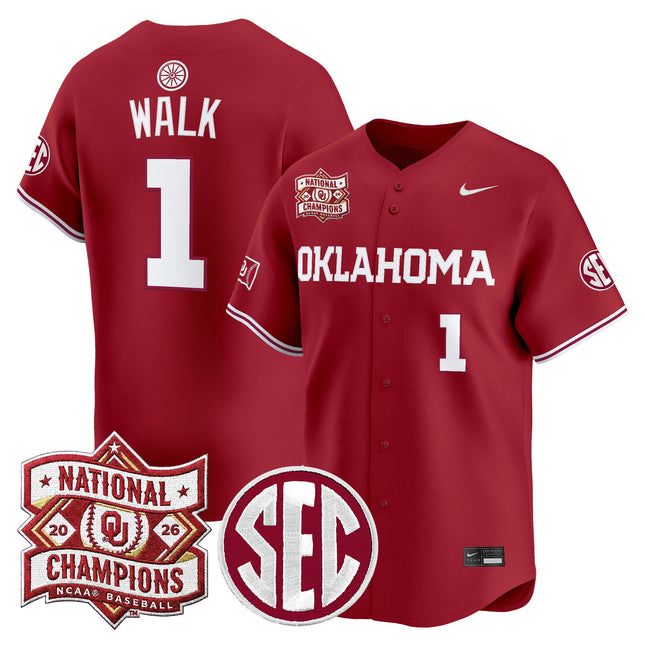 Men's Oklahoma Sooners 2026 National Champions Patch Vapor Premier Limited Jersey V2 - All Stitched
