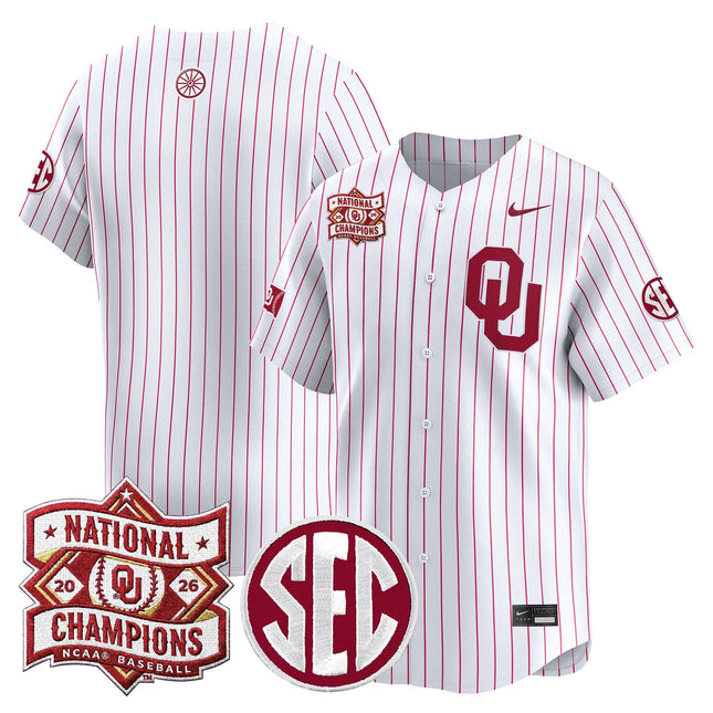 Men's Oklahoma Sooners 2026 National Champions Patch Vapor Premier Limited Jersey V2 - All Stitched