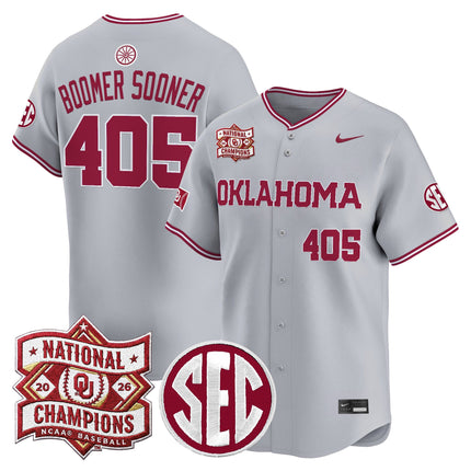 Men's Oklahoma Sooners 2026 National Champions Patch Vapor Premier Limited Jersey V2 - All Stitched