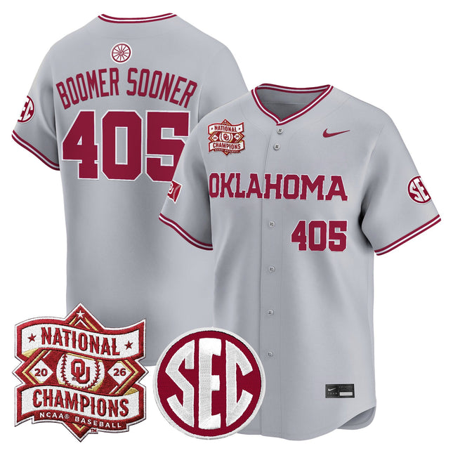 Men's Oklahoma Sooners 2026 National Champions Patch Vapor Premier Limited Jersey V2 - All Stitched