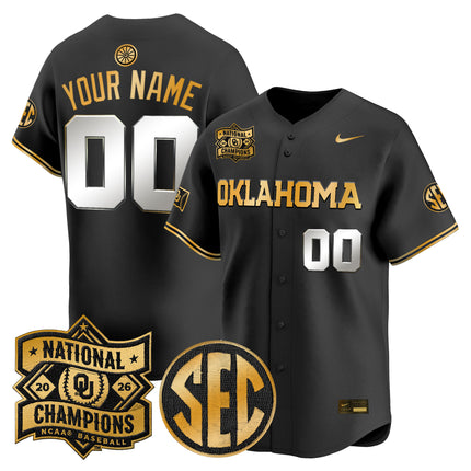 Oklahoma Sooners 2026 National Champions Patch Vapor Premier Limited Custom Jersey V2 - All Stitched