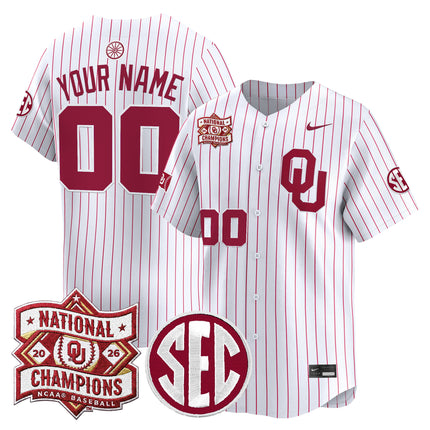 Oklahoma Sooners 2026 National Champions Patch Vapor Premier Limited Custom Jersey V2 - All Stitched