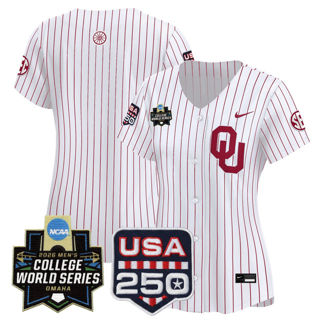 Women's Oklahoma Sooners USA 250 Fourth of July Vapor Premier Limited Jersey - 2026 World Series patch - All Stitched