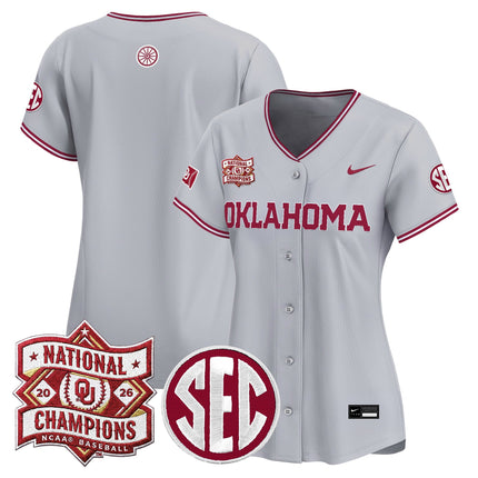 Women's Oklahoma Sooners 2026 National Champions Patch Vapor Premier Limited Jersey - All Stitched