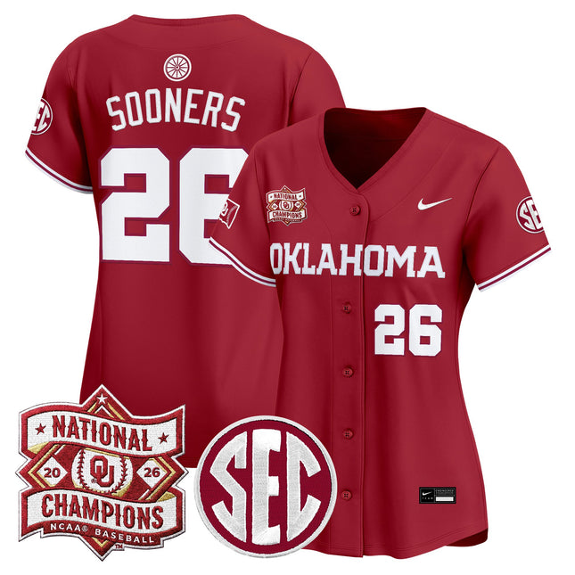 Women's Oklahoma Sooners 2026 National Champions Patch Vapor Premier Limited Jersey - All Stitched