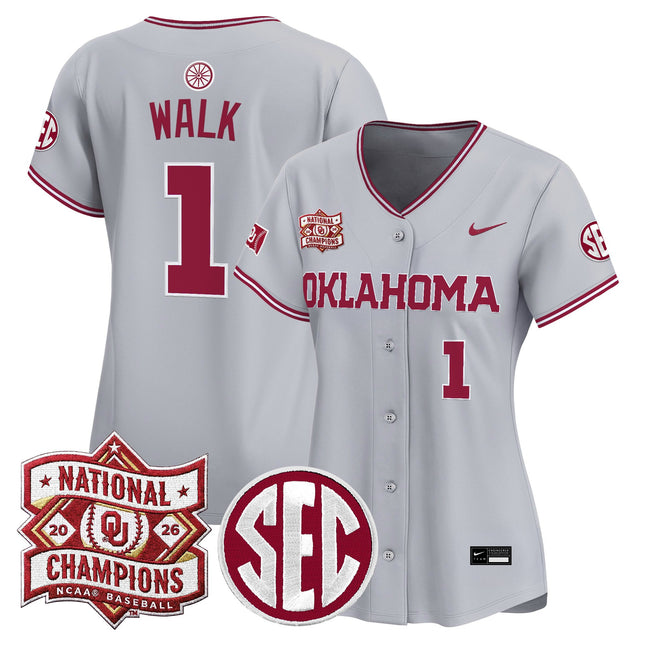 Women's Oklahoma Sooners 2026 National Champions Patch Vapor Premier Limited Jersey - All Stitched