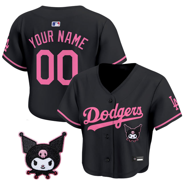 Women's Los Angeles Dodgers x Sanrio Friends Crop Top Baseball Custom Jersey - All Stitched