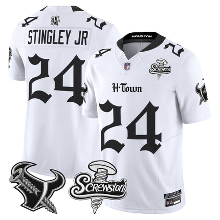 Men's Houston Texans DJ Screw Vapor Limited Jersey - Gothic Edition - All Stitched