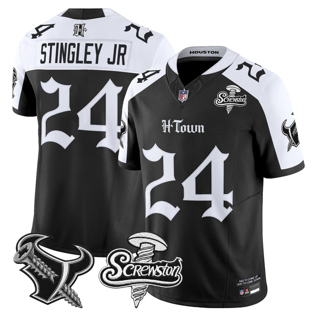 Men's Houston Texans DJ Screw Vapor Limited Jersey - Gothic Edition - All Stitched