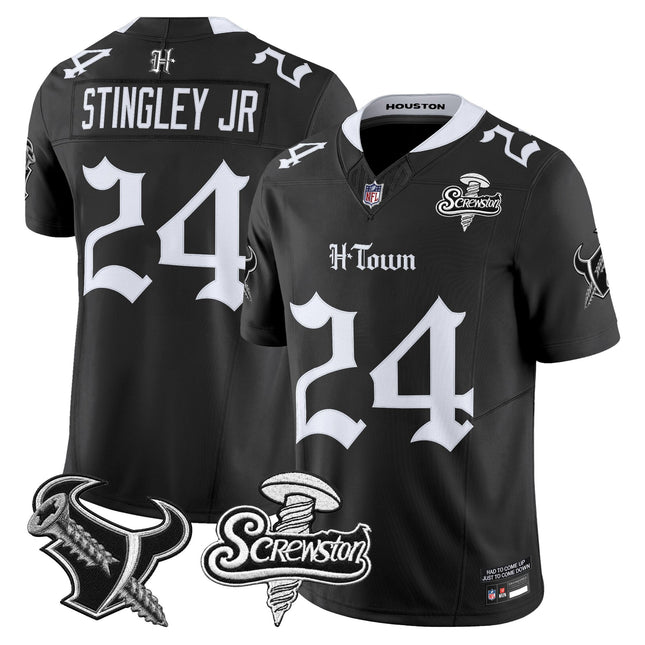 Men's Houston Texans DJ Screw Vapor Limited Jersey - Gothic Edition - All Stitched
