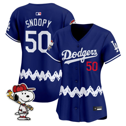 Women's Los Angeles Dodgers x Peanuts Vapor Premier Limited Jersey - Stitched