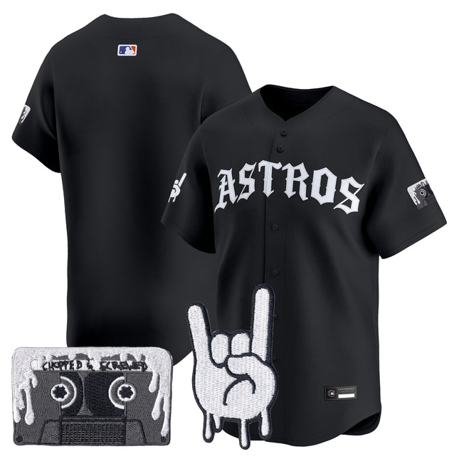 Men's Houston Astros Dj Screw Vapor Premier Limited Jersey - Gothic Edition - All Stitched
