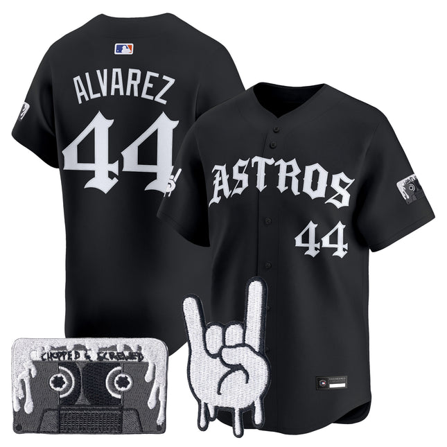 Men's Houston Astros Dj Screw Vapor Premier Limited Jersey - Gothic Edition - All Stitched