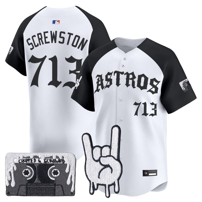 Men's Houston Astros Dj Screw Vapor Premier Limited Jersey - Gothic Edition - All Stitched