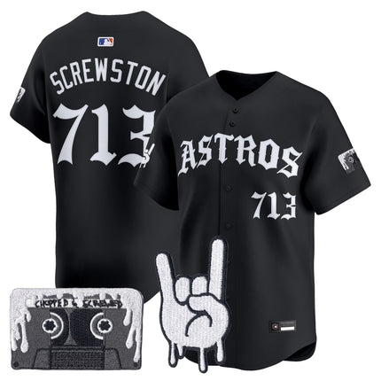 Men's Houston Astros Dj Screw Vapor Premier Limited Jersey - Gothic Edition - All Stitched