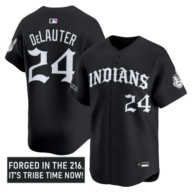 Men's Cleveland Indians 'Old English Edition' Vapor Premier Limited Jersey - All Stitched