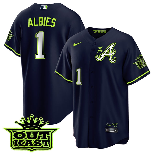 Men's Atlanta Braves Atliens The A Cool Base Jersey - All Stitched