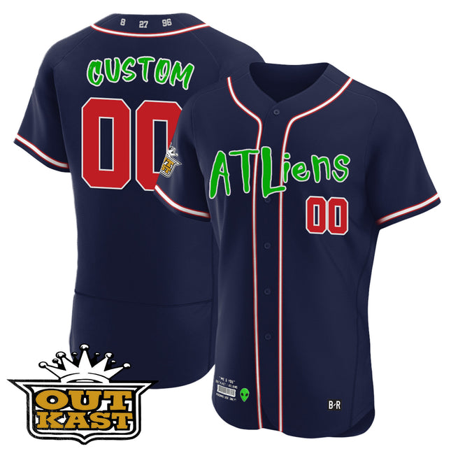 Atlanta Braves Atliens Flex Base Custom Jersey - All Stitched