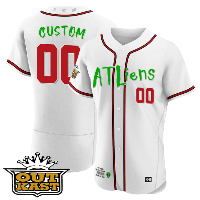 Atlanta Braves Atliens Flex Base Custom Jersey - All Stitched