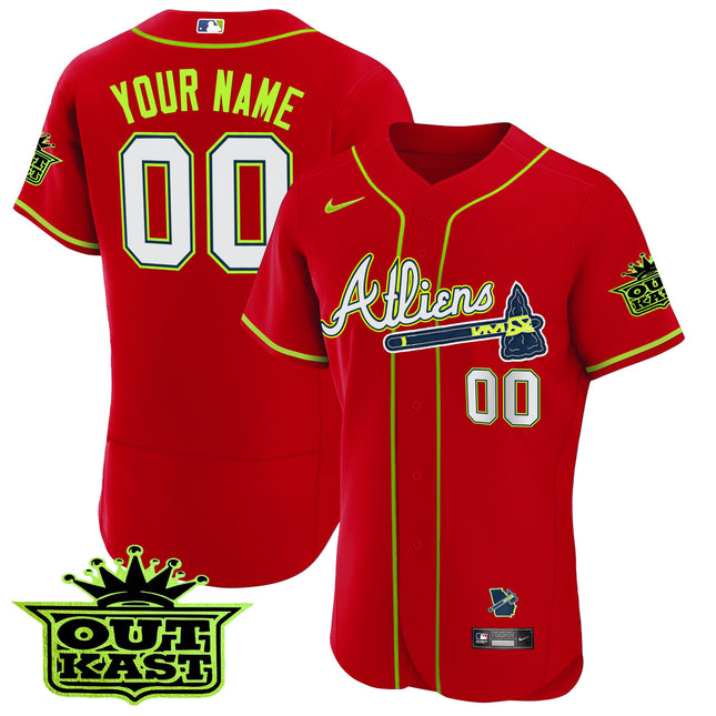 Atlanta Braves Atliens Flex Base Custom Jersey - All Stitched