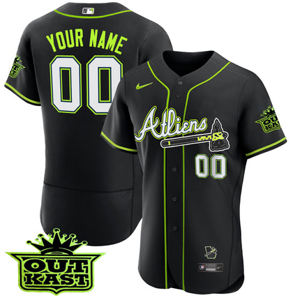 Atlanta Braves Atliens Flex Base Custom Jersey - All Stitched