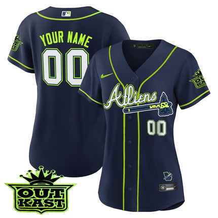 Atlanta Braves Atliens Flex Base Custom Jersey - All Stitched