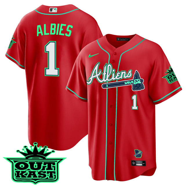 Men's Atlanta Braves Atliens Cool Base Jersey - Galaxy Version - Stitched