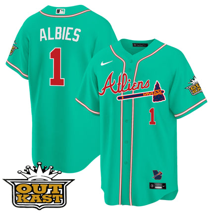 Men's Atlanta Braves Atliens Cool Base Jersey - Galaxy Version - Stitched