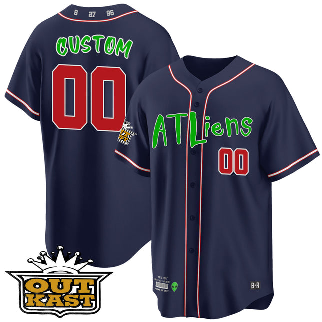 Atlanta Braves Atliens Cool Base Custom Jersey - All Stitched