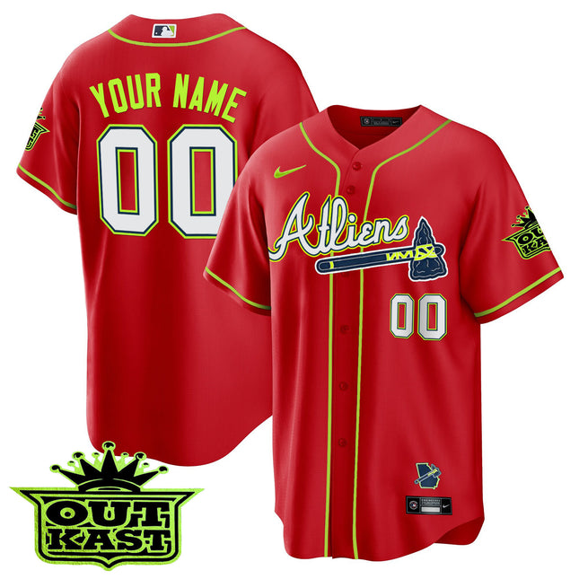 Atlanta Braves Atliens Cool Base Custom Jersey - All Stitched