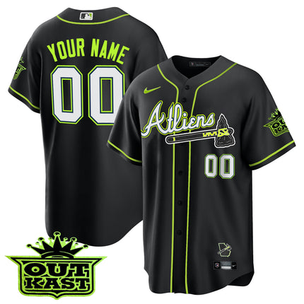 Atlanta Braves Atliens Cool Base Custom Jersey - All Stitched