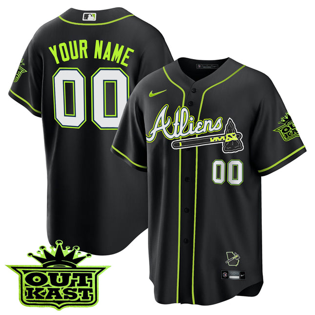 Atlanta Braves Atliens Cool Base Custom Jersey - All Stitched
