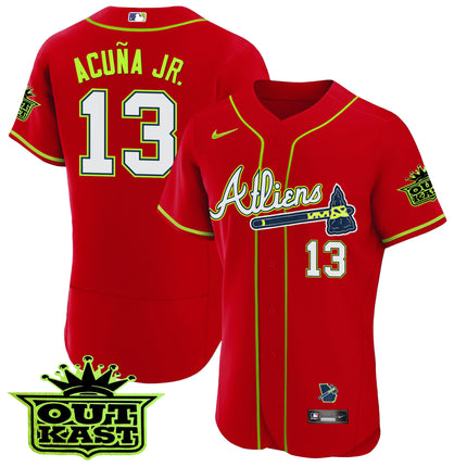 Men's Atlanta Braves Atliens Flex Base Jersey - All Stitched