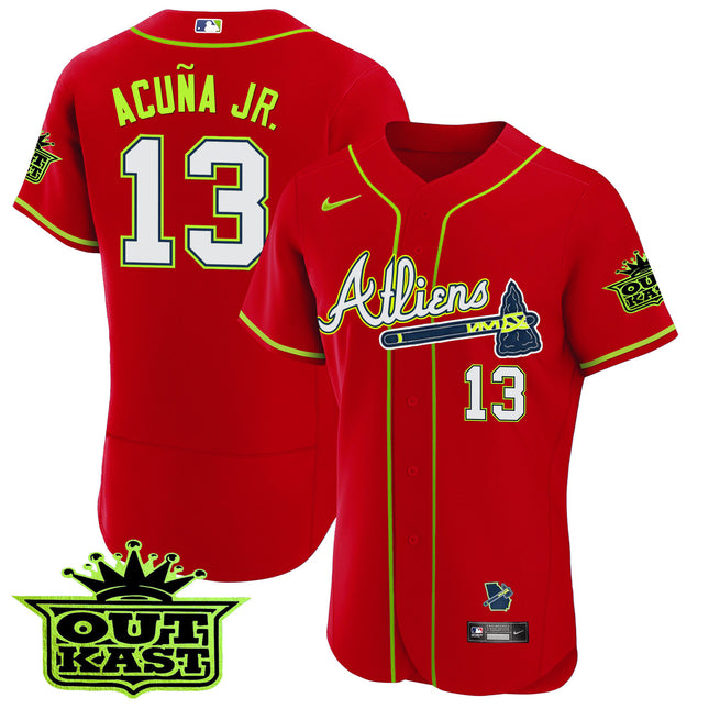 Men's Atlanta Braves Atliens Flex Base Jersey - All Stitched