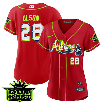 Women's Atlanta Braves Atliens Jersey - All Stitched